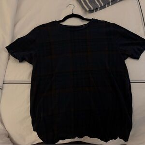 Scotch & Soda Navy Plaid Short Sleeve Shirt Size Large